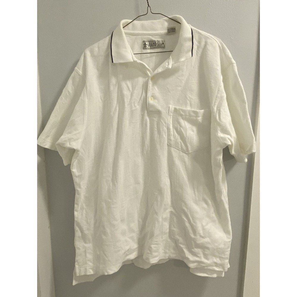 Mens Grand Slam Munsingwear Penguin Polo Size Large Herringbone Pattern